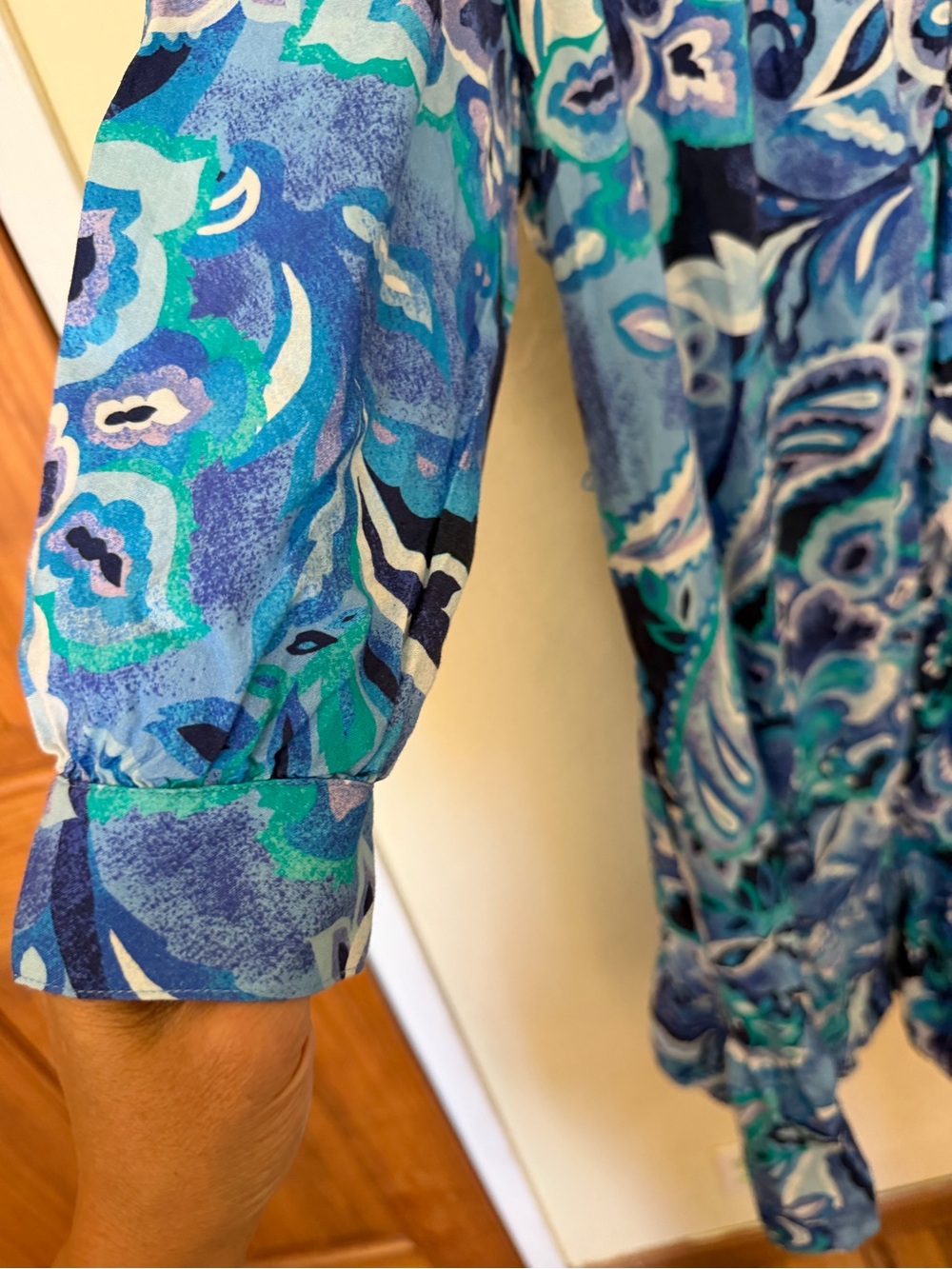 Soft Surroundings “Island Sun Paisley Blue”Midi Dress - Picture 3 of 10